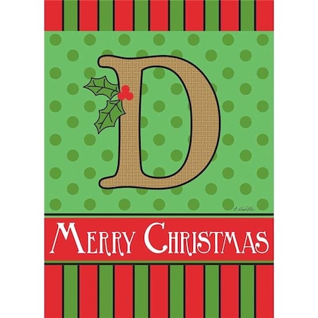 Magnolia Garden Flags 1650 13 X 18 In. Merry Christmas Monogram D Burlap Garden Flag